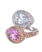 Cz By Kenneth Jay Lane - Pink Sapphire Double Pear Ring Size 6