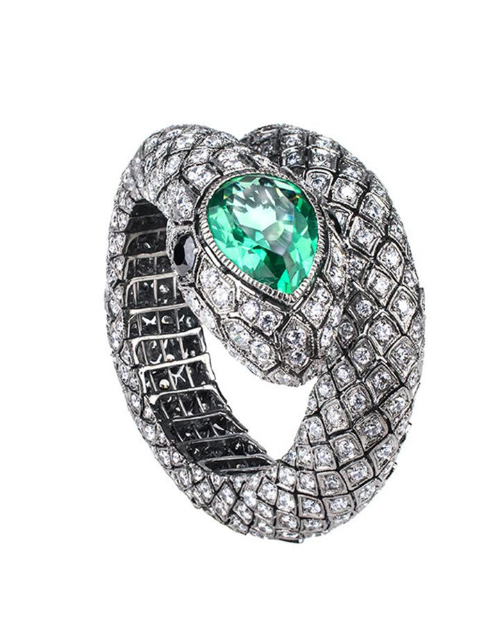 Jarin K Jewelry - Emerald Serpent Bracelet