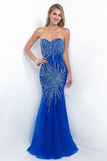 Intrigue - Strapless Crystal Embellishment Mermaid Dress 174
