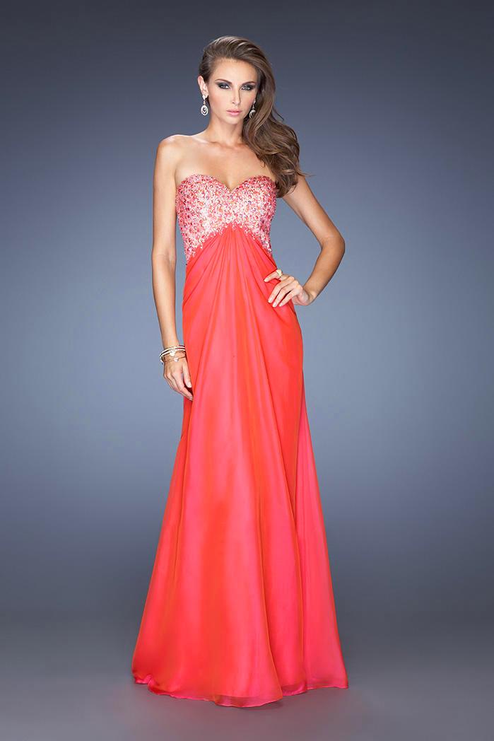 Gigi - 20169 Beaded Strapless Empire Chiffon Gown