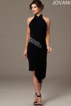 Jovani - Stunning Halter Jersey Short Dress 94236