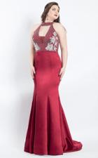 Rachel Allan Curves - 6332 Embroidered Floral Halter Mermaid Gown