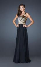 La Femme - 18743 Sequined Asymmetric A-line Dress