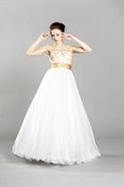 Aspeed - L1232 Gold Beaded Applique Ballgown