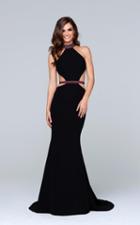Tarik Ediz - Ornate Halter Neck Long Dress 50115