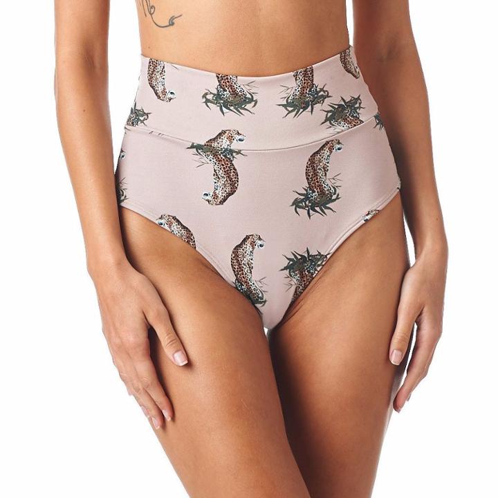 Montce Swim - Mocha Cheetah Repeat High Rise Bottom