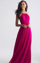 Madison James - 18-724 Halter Style Drape Chiffon A Line Dress