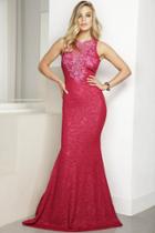 Baccio Couture - Tania Paint In Caviar Long Red
