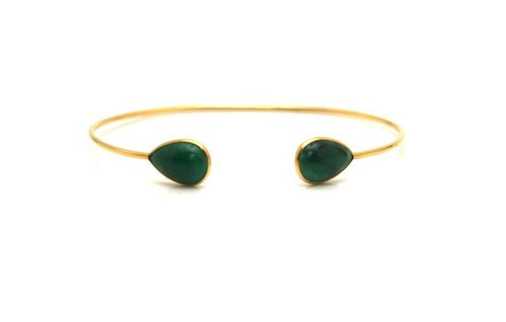 Tresor Collection - Emerald P/s Bangle In 18k Yellow Gold