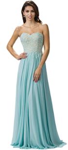 Dancing Queen - Strapless Floor Length Dress With Corset Back 9312