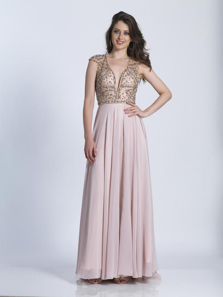 Dave & Johnny - A6184 Ornate V-neck Embellished Evening Gown