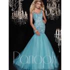Panoply - Cap Sleeve Beaded Sweetheart Glitter Tulle Mermaid Dress 14787
