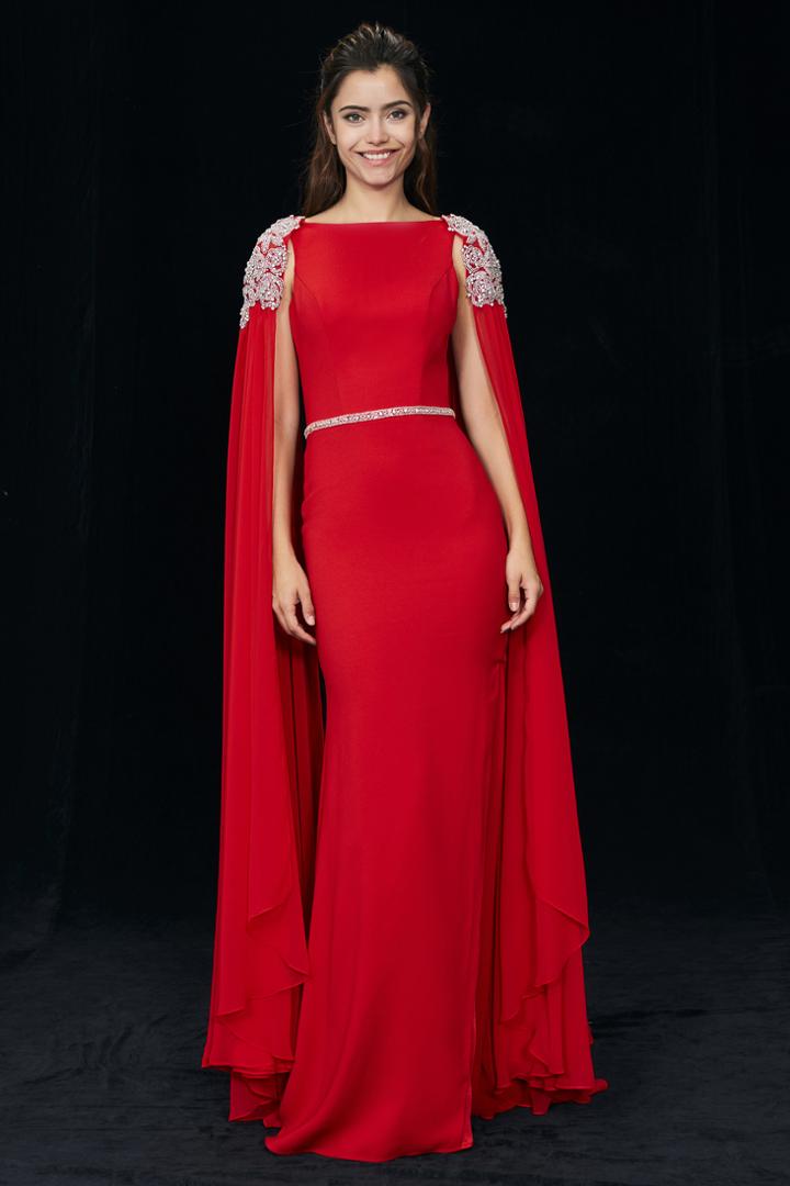 Angela And Alison - 81054 Embellished Bateau Sheath Dress