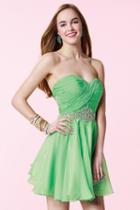 Alyce Paris - 3643 Ruched Sweetheart Chiffon A-line Dress