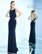 Ieena For Mac Duggal - 25220i Bateau Piped Sheath Gown