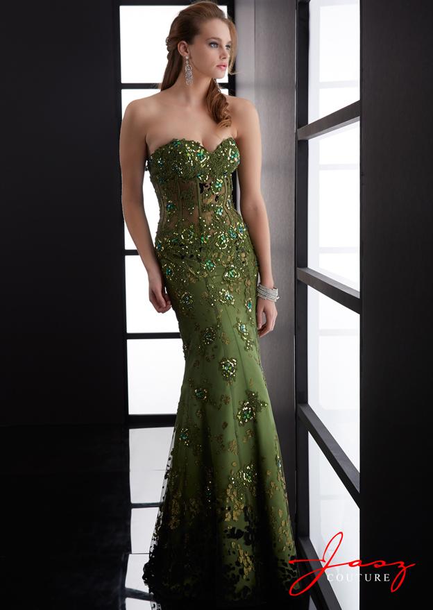 Jasz Couture - 5072 Dress In Olive
