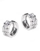 Cz By Kenneth Jay Lane - Mini Baguette Huggie Pierced Earring