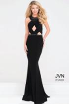 Jovani - Halter Beaded Neckline Jersey Mermaid Dress Jvn41543