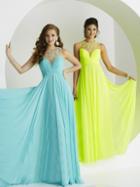 Tiffany Homecoming - Vibrant Jewel Illusion A-line Long Evening Gown 16164