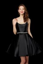Angela And Alison - 72048 Scoop Beaded Waist A Line Cocktail Dress