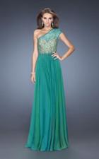 La Femme - 20141 Sheer One Shoulder A-line Dress