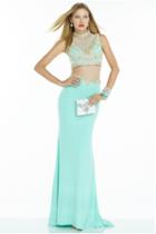 Alyce Paris - 1070 Dress In Light Mint Multi-color
