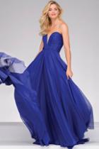 Jovani - Strapless Long Chiffon Prom Dress 45210