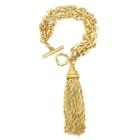 Ben-amun - Gold Chain Link Bracelet With Tassel