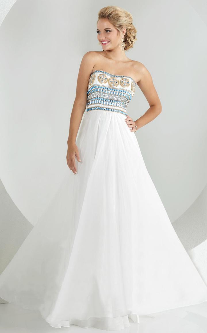 Tiffany Homecoming - Embellished Gossamer Sweetheart A-line Evening Gown 46016