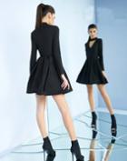 Ieena For Mac Duggal - 55172i Long-sleeved Choker Style Cocktail Dress