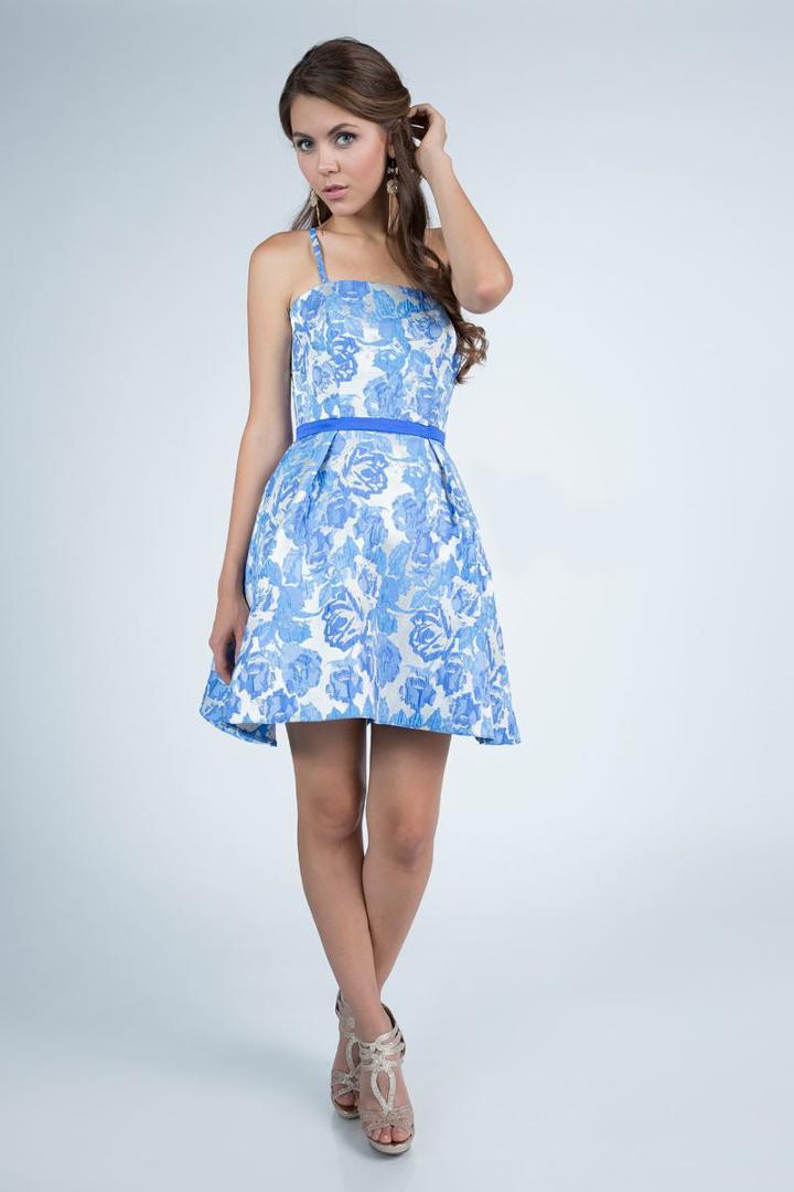 Milano Formals - E2231 Floral Print A-line Party Dress