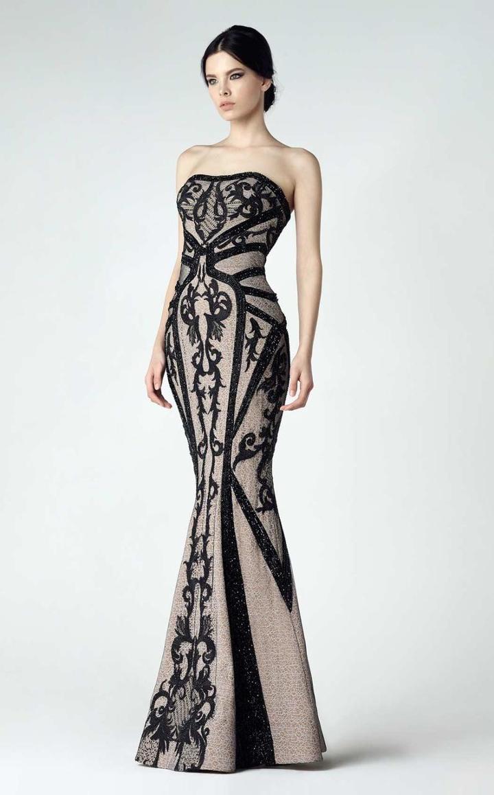 Saiid Kobeisy - Bejeweled Lace Evening Gown 2939