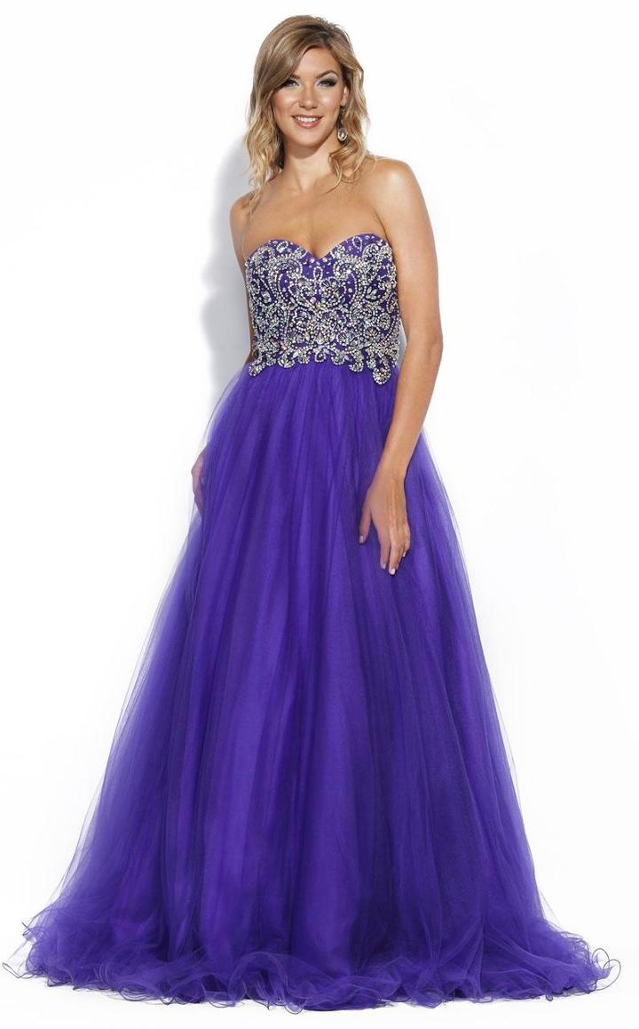 Jolene Collection - 15116 Strapless Crystal Embellished Ballgown