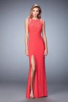 La Femme - 22394 Bedazzled Jewel Sheath Dress