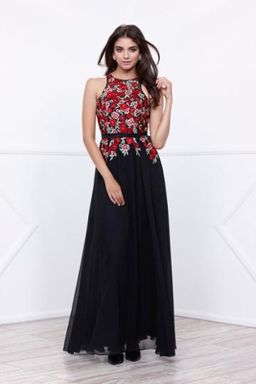 Nox Anabel - 8275 Floral Embroidered A-line Dress
