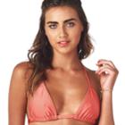 Montce Swim - Coral Shimmer Triangle Clip Top