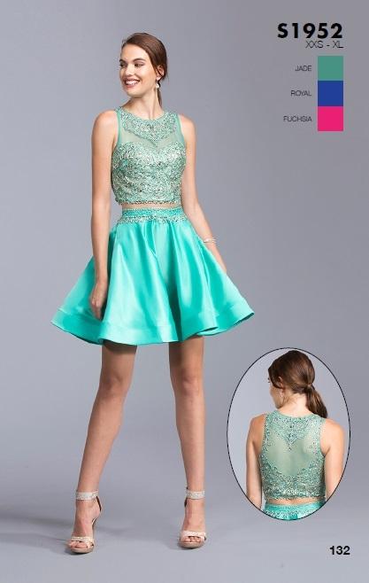 Aspeed - S1952 Beaded Two Piece A-line Homecoming Dress