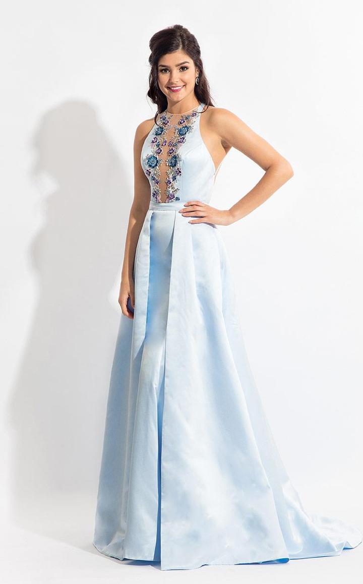 Rachel Allan - 6166 Floral Mermaid Gown With A-line Overlay