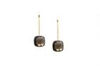Tresor Collection - 18k Yellow Gold Earring With Smoky Quartz Square Cushion