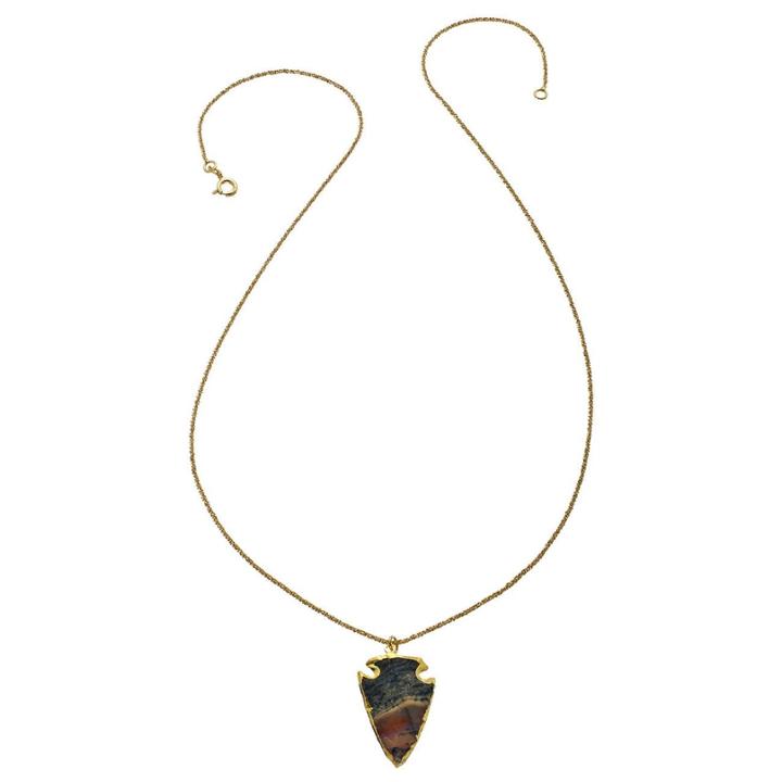 Heather Hawkins - Kiss Necklace - Jasper Agate Arrowhead
