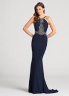 Ellie Wilde - Ew118175 Ornate Illusion Paneled High Halter Gown