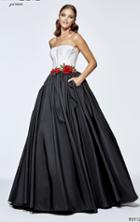 Tarik Ediz - Two-tone Taffeta Long Gown 93112