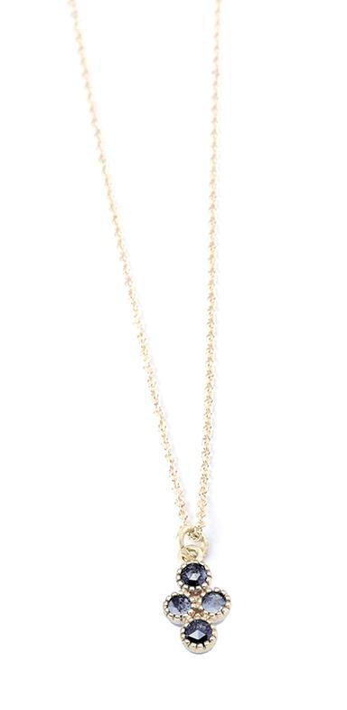 Nina Nguyen Jewelry - Rose Cut Quadruple Diamond Gold Necklace Style 1