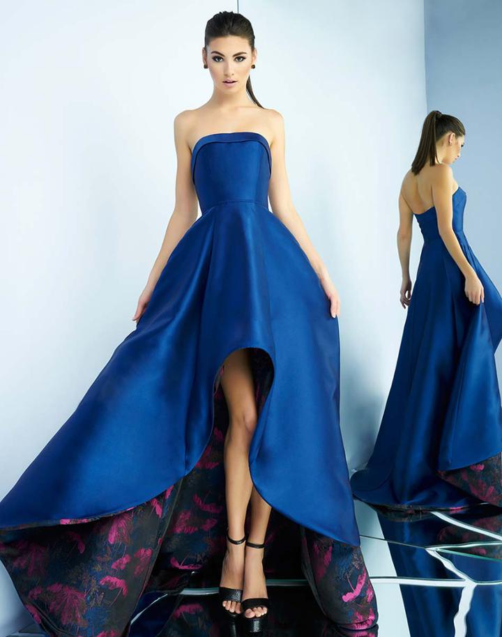 Ieena Duggal - 25726i Strapless High Low Gown