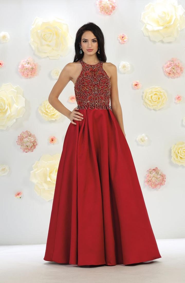 Divine Gilt Embroidered Halter A-line Gown