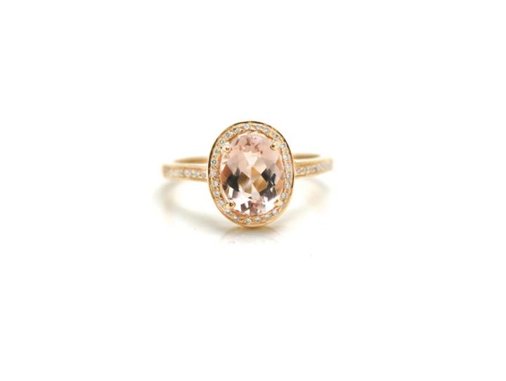 Tresor Collection - 18k Rose Gold Morganite And Diamond Ring 1494541444
