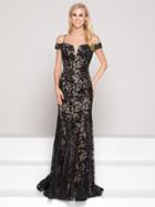 Colors Dress - 1951 Iridescent Off-shoulder Lace Sheath Gown