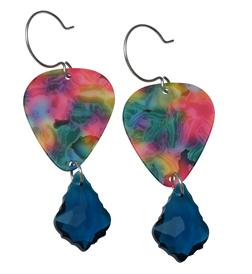 Femme Metale Jewelry - Guitar Pick Earrings Bright Multi Blue