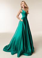Jasz Couture - 6232 Sleeveless Plunging V-neck Satin Ballgown