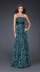 La Femme - Elegant Straight Across Chiffon Sheath Dress 15914
